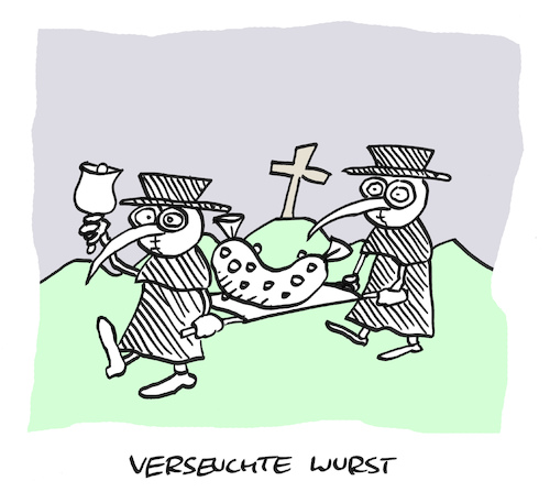 Cartoon: Todeswurst (medium) by Bregenwurst tagged wilke,wurst,skandal,listerien,tod