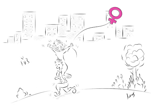 Cartoon: social gender equality (medium) by bakcagun tagged social,gender,equality