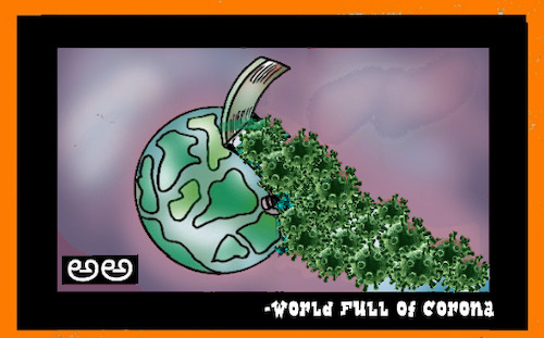 Cartoon: World Full Of Corona (medium) by APPARAO ANUPOJU tagged world,cirona
