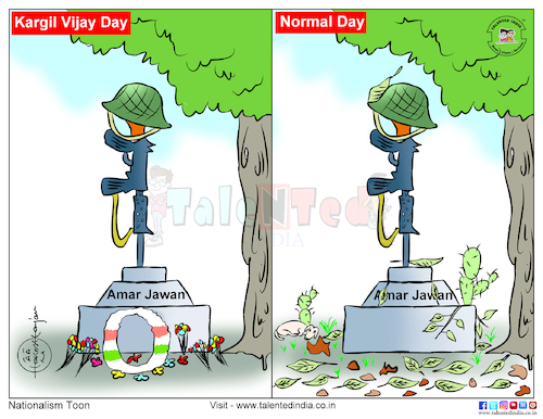 Cartoon: Cartoon On Kargil Vijay Diwas (medium) by Talented India tagged kargilvijaydiwas,jaihind,kargilvijaydiwas2018,talentedindia,cartoon