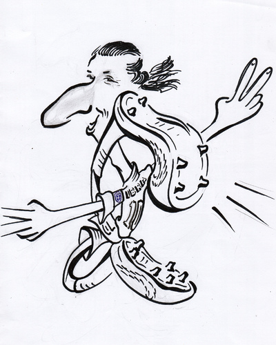 Cartoon: Zlaran Ibrahimovic (medium) by bebetokaspi tagged ibrahimovic,zlatan