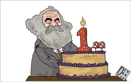 Cartoon: 100 anni partito comunista itali (medium) by Christi tagged partito,comunista,compleanno,italia,marx