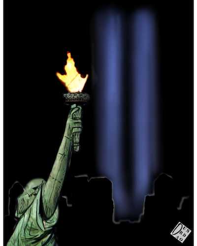 Cartoon: 11 settembre (medium) by Christi tagged torri,gemelle,new,york,america,liberta