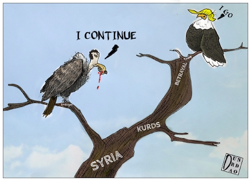 Cartoon: BETRAYAL (medium) by Christi tagged sirya,erdogan,curdi