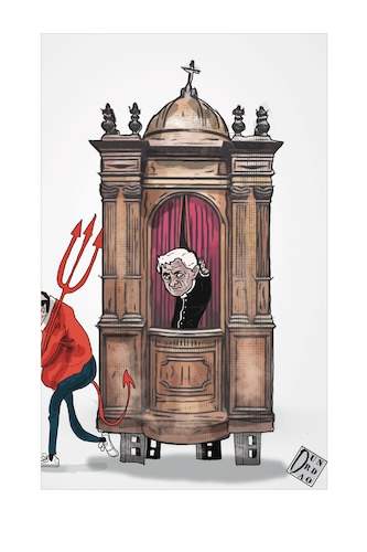 Cartoon: Le bugie nascoste (medium) by Christi tagged ratzinger,benedettoxvi,chiesa,monaco,vatican