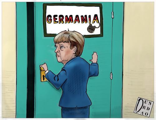 Cartoon: Lockdown germania (medium) by Christi tagged germania,lockdown,merkel,covid