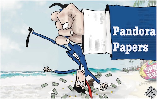 Cartoon: Pandora papers (medium) by Christi tagged pandora,papers,paradisi,fiscali,inchiesta,giornalistica