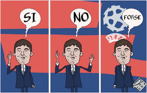 Cartoon: Si no forse (medium) by Christi tagged uefa,sport,calcio,champion,sorteggio