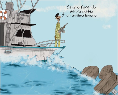 Cartoon: Video denuncia (medium) by Christi tagged libia,ong,migrazione,seawatch,humanright