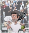 Cartoon: Bel colpo Djokovic (small) by Christi tagged tennis,covid,djokpvic,infezione,coronavirus
