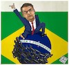 Cartoon: The first things Bolsonaro did. (small) by Christi tagged balsonaro,brasile