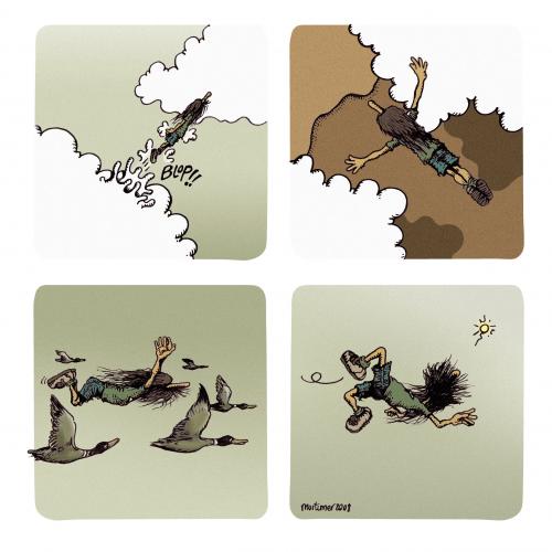Cartoon: FLYING HIPPIE teil 3 von 4 (medium) by mortimer tagged mortimer,mortimeriadas,cartoon