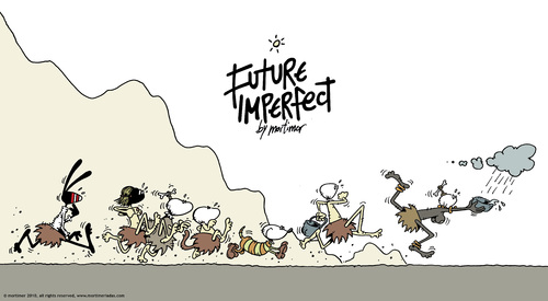 Cartoon: future imperfect (medium) by mortimer tagged water,rewilderness,involution,primitivism,desert,mortimeriadas,mortimer,postapochalyptic,imperfect,future,illustration,zukunft,wilde,evolution