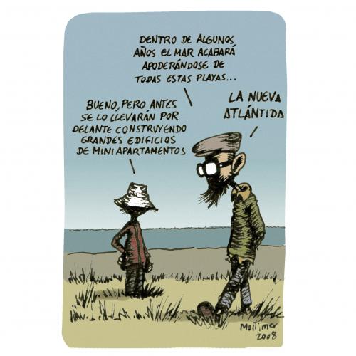 Cartoon: un mundo maravilloso (medium) by mortimer tagged cartoon,mortimer,kids,nature,beach,strand,küste,hotel,meer,atlantis,kritik,umwelt,bauwirtschaft,apartment,natur