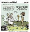 Cartoon: adam eve and god 27 (small) by mortimer tagged mortimer mortimeriadas cartoon comic gag adam eve god bible paradise eden biblical christian original sin sex nude toons hairy belly blonde snake apple