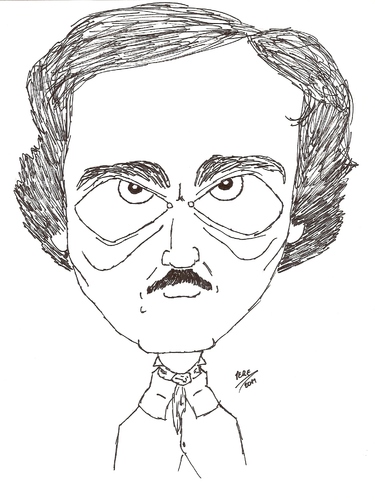 Cartoon: Edgar Allan Poe (medium) by perevilaro tagged edgar,allan,poe