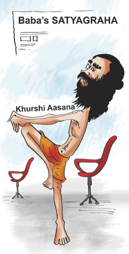 Cartoon: BABA RAMDEV (medium) by ashokadepal tagged india,against,corruption
