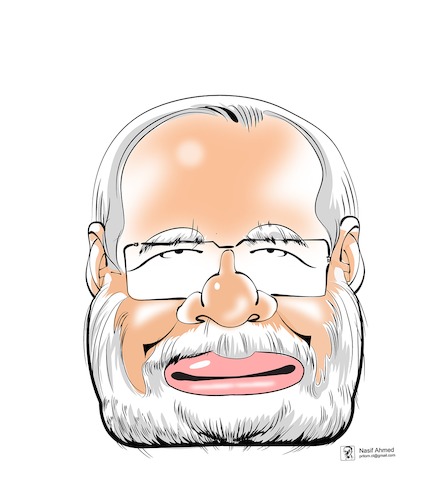 Cartoon: Narendra Mody (medium) by Nasif Ahmed tagged narendramodi,modi,caricature,cartoon,political,person,india,primeminister,nasifahmed,nasif,bangladesh,cartoonist,fundamentalist