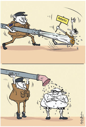 Cartoon: act of police . (medium) by Sajith Bandara tagged police
