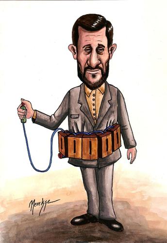 Cartoon: Ahmedinejad (medium) by menekse cam tagged ahmedinejad,iran,election,mutiny