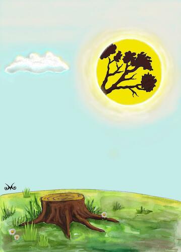 Cartoon: Fidelity (medium) by menekse cam tagged fidelity,environment,tree,slaughter,ecological,collapse,nature,sun,loyalty