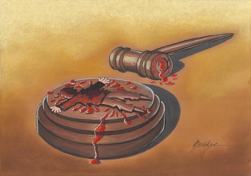 Cartoon: jurisdiction (medium) by menekse cam tagged gerichtsstand,menschen,frau,frauen,urteil,beschuldigt,richter,türkei,gericht,gefängnis,ungerechtigkeit,justice,injustice,prison,court,turkey,judge,accused,judgment,women,woman,people,jurisdiction,justiz,gericht,gerechtigkeit,urteil