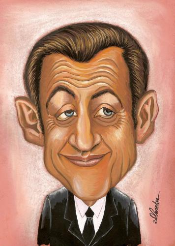 Cartoon: Sarkozy (medium) by menekse cam tagged sarkozy,political,portrait