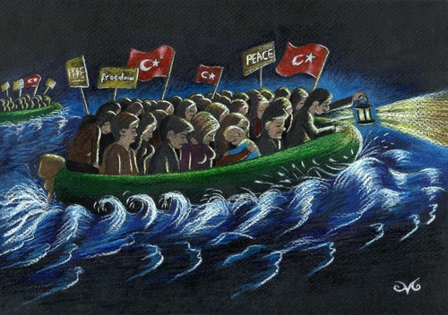 Cartoon: The New Refugees (medium) by menekse cam tagged siginma,ab,avrupa,turkiye,multeciler,hile,secim,trick,erdogan,akp,eu,refugees,turkish,europe,turkey,election,election,turkey,europe,turkish,refugees,eu,akp,erdogan,trick,secim,hile,multeciler,turkiye,avrupa,ab,siginma