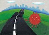 Cartoon: On The Road Again (small) by menekse cam tagged road,covid19,coronairus,hitchhicker,hitchhicking,pandemic,menekse,cam,cartoon