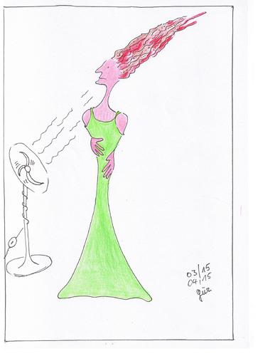 Cartoon: BREEZE - the skinny Lady (medium) by skätch-up tagged van,skinny,lady,ventilator,briese,schlanke,dame