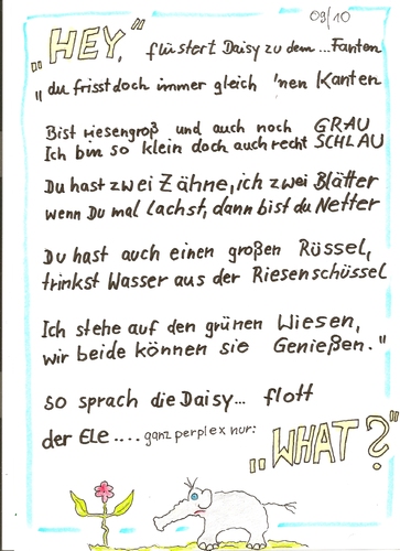 Cartoon: daisy und elefant  act  two (medium) by skätch-up tagged daisy,elefant,gänseblümchen