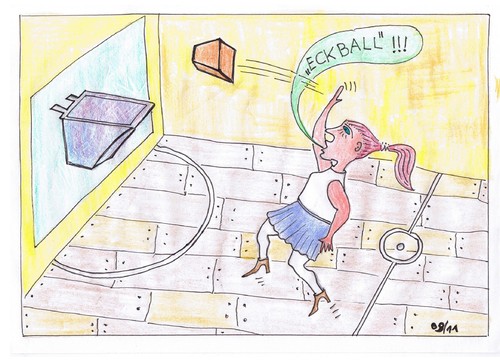 Cartoon: Eck Ball (medium) by skätch-up tagged hausfrauensport,sport,frauenbaskettball,baskettballfrauschaft,baskettball,damen