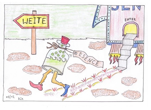Cartoon: The esence disapeared (medium) by skätch-up tagged enter,enterprise,escape,esence
