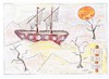 Cartoon: ship did not arrive (small) by skätch-up tagged ship,sand,strandet,torn,finale,end,fin,ende,katastrophe,unglück,wüste,sturm,storm,waste,land,and,sea,meer,kaputt,futschikato