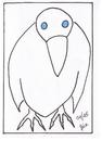 Cartoon: White crow Blue eyes (small) by skätch-up tagged weisser,rabe,weisse,krähe,white,raven,crow,transformation,transformer
