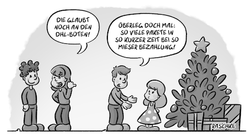 Cartoon: Das DHL-Märchen (medium) by Sven Raschke tagged weihnachten,weihnachtsmann,pakete,geschenke,dhl,post,märchen,weihnachten,weihnachtsmann,pakete,geschenke,dhl,post,märchen