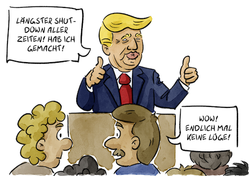 Cartoon: Shutdown (medium) by Sven Raschke tagged donald,trump,usa,amerika,government,shutdown,donald,trump,usa,amerika,government,shutdown