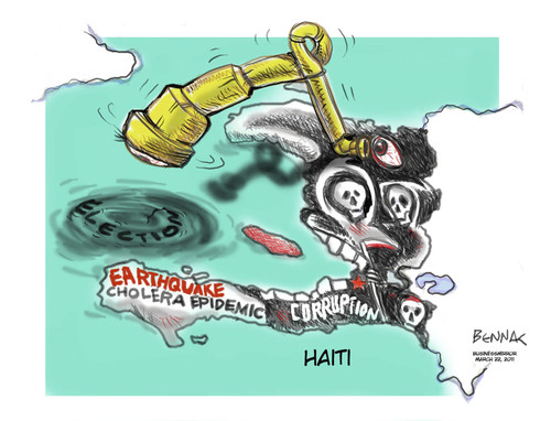 Cartoon: Election in Haiti (medium) by bennaccartoons tagged haiti,politics