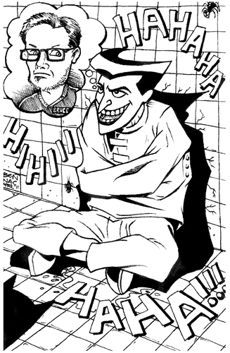 Cartoon: Joker sketch with Bruce Timm (medium) by bennaccartoons tagged batman,joker,bruce,timm