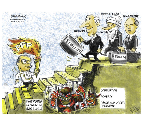 Cartoon: Pilipinas economic turmoil (medium) by bennaccartoons tagged philippines,noynoy