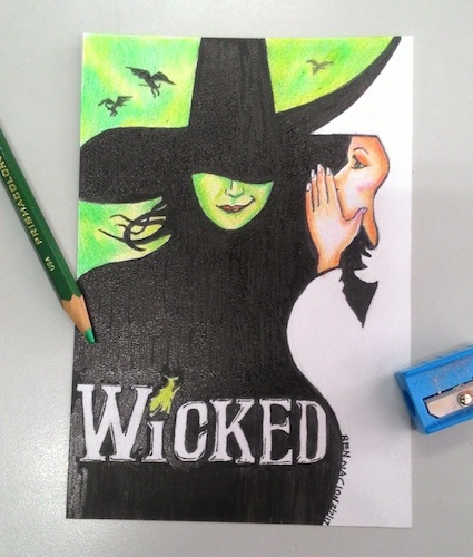 Cartoon: Wickedly awesome play (medium) by bennaccartoons tagged wicked,play,pencils,witch,dorothy
