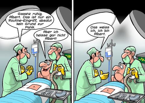 Cartoon: Beruhigend (medium) by Joshua Aaron tagged op,chirurg,patient,operation,beruhigung,ruhig,op,chirurg,patient,operation,beruhigung,ruhig