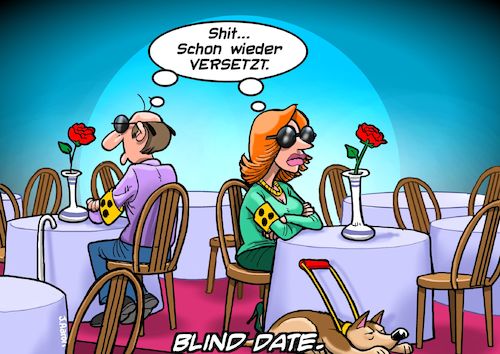 Cartoon: Blind Date (medium) by Joshua Aaron tagged blind,date,blind,date