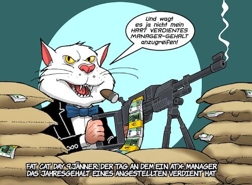 Cartoon: Fat Cat Day (medium) by Joshua Aaron tagged ak,manager,ceo,gehalt,reichtum,überbezahlung,ungerechtigkeit,arbeiter,angestellte,ak,manager,ceo,gehalt,reichtum,überbezahlung,ungerechtigkeit,arbeiter,angestellte