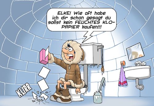 Cartoon: Feuchte Tücher (medium) by Joshua Aaron tagged feuchtes,klopapier,hakle,eskimo,polar,eis,gefrierpunkt,winter,feuchtes,klopapier,hakle,eskimo,polar,eis,gefrierpunkt,winter