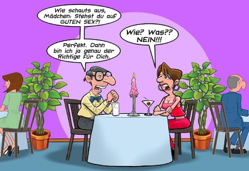 Cartoon: Guter Sex (medium) by Joshua Aaron tagged date,kennenlernen,verabredung,frau,mann,treffen,internet,blind,date,sex,kennenlernen,verabredung,frau,mann,treffen,internet,blind