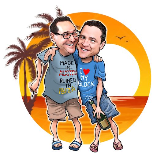 Cartoon: Ibiza (medium) by Chris Berger tagged hc,strache,gudenus,ibiza,video,hc,strache,gudenus,ibiza,video