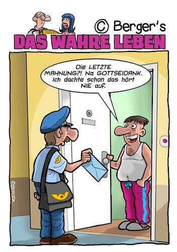 Cartoon: Letzte Mahnung (medium) by Chris Berger tagged post,briefträger,mahnung,post,briefträger,mahnung