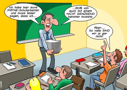 Cartoon: Matheunterricht (medium) by Chris Berger tagged math2022,mathematik,unterricht,schule,schüler,test,schularbeit,prozentrechnen,math2022,mathematik,unterricht,schule,schüler,test,schularbeit,prozentrechnen