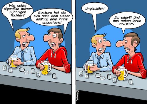 Cartoon: Minderjährige Raucherin (medium) by Chris Berger tagged minderjährig,rauchen,kind,mutter,teenager,minderjährig,rauchen,kind,mutter,teenager